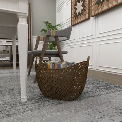 16.75"x11.5" Large Gold Metal Basket - Olivia & May