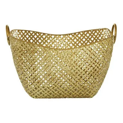 16.75"x11.5" Large Gold Metal Basket - Olivia & May