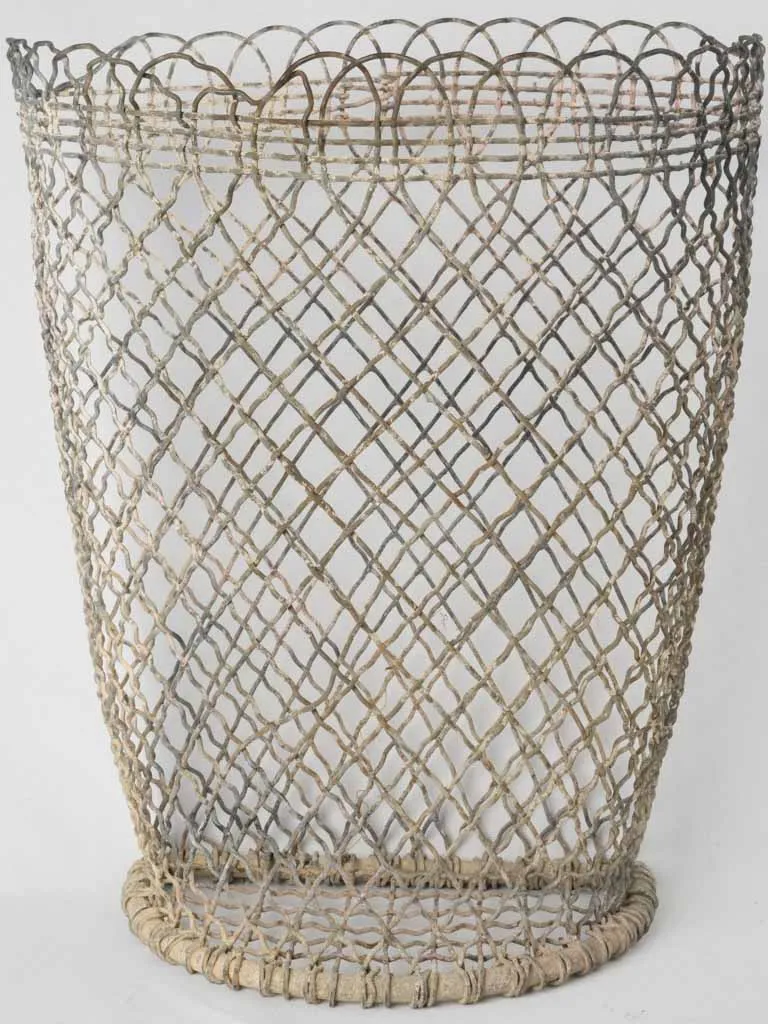 1920s French Metal Interlaced Garden Waste Basket 24½"