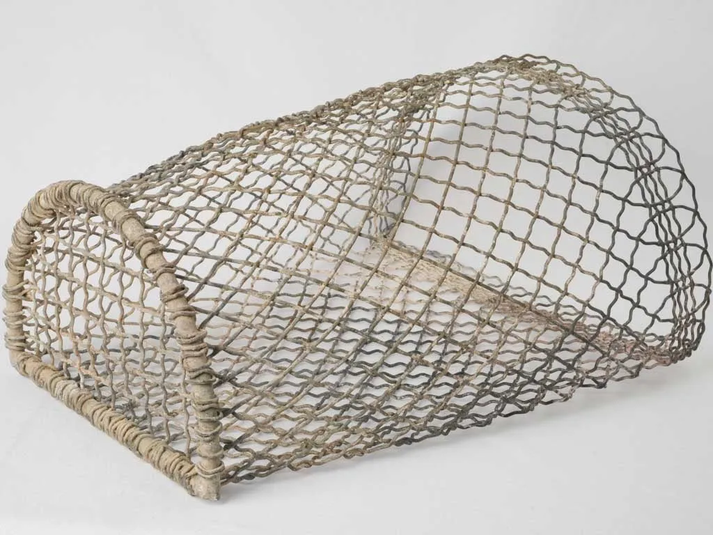 1920s French Metal Interlaced Garden Waste Basket 24½"