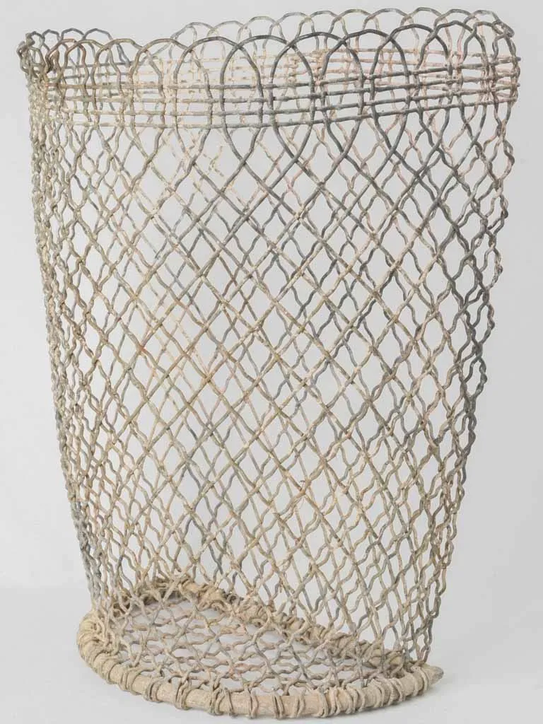 1920s French Metal Interlaced Garden Waste Basket 24½"