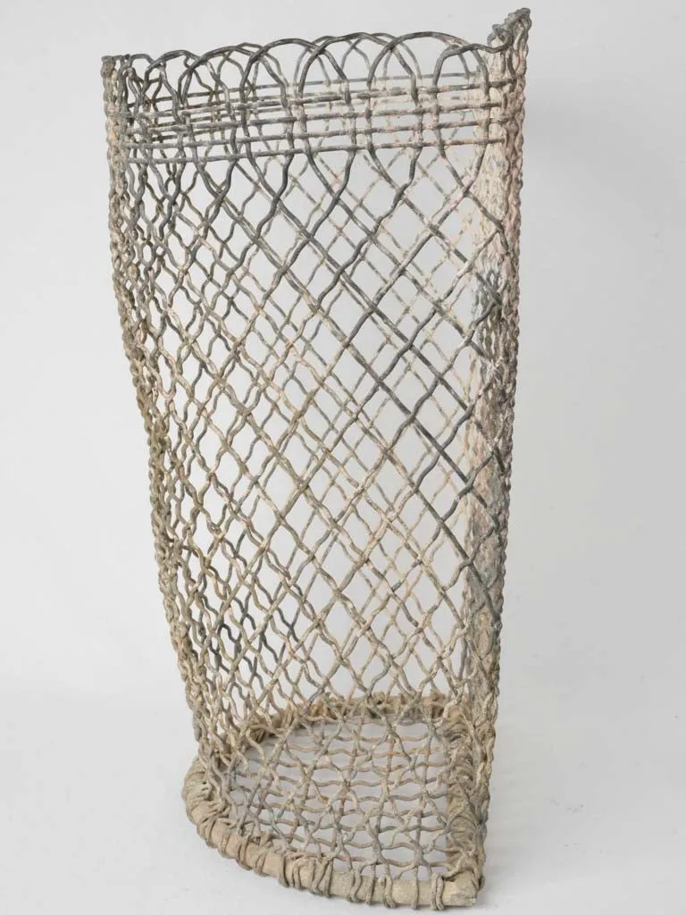 1920s French Metal Interlaced Garden Waste Basket 24½"