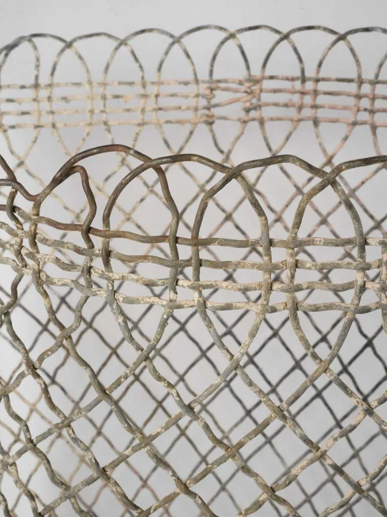 1920s French Metal Interlaced Garden Waste Basket 24½"