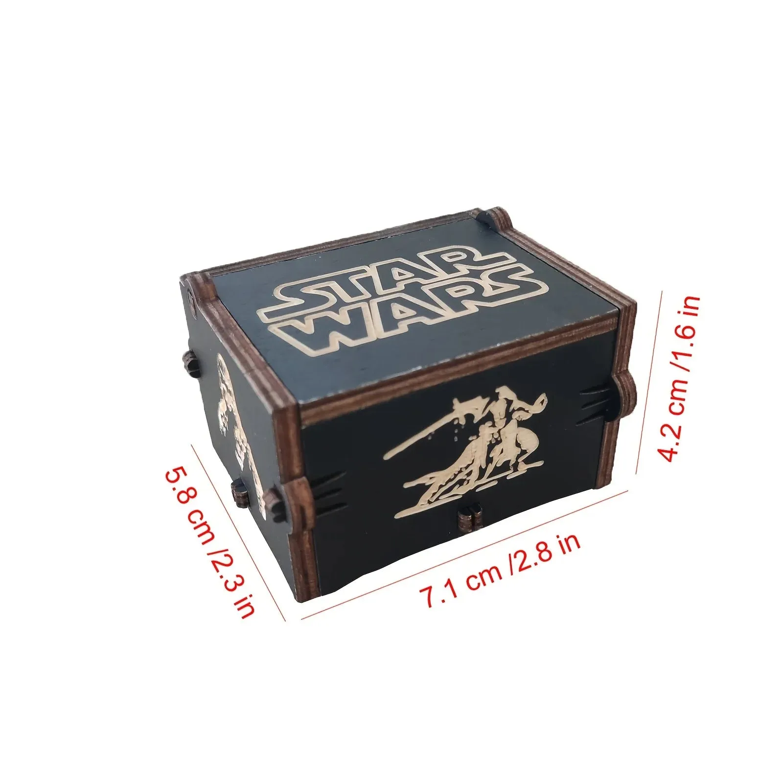 1pc Music Box Black Wooden Antique Carved Hand Cranked Classic Theme Music for Birthday Christmas Gifts Family Decoration