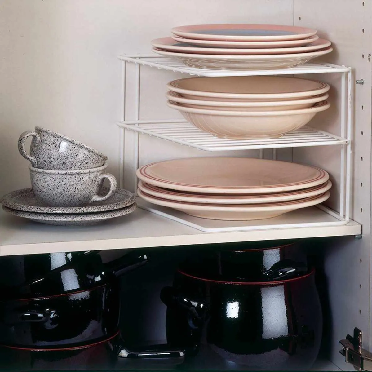 3-Tier Kitchen Storage Corner Rack, Shelf Plate Dish Rack 25x25x21 cm