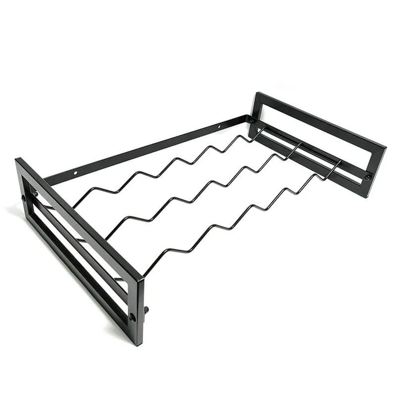 6 Bottle Wide Stackable Wine Rack Matte Black