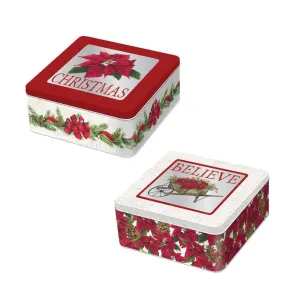 7" Christmas Tin Boxes with PVC Window