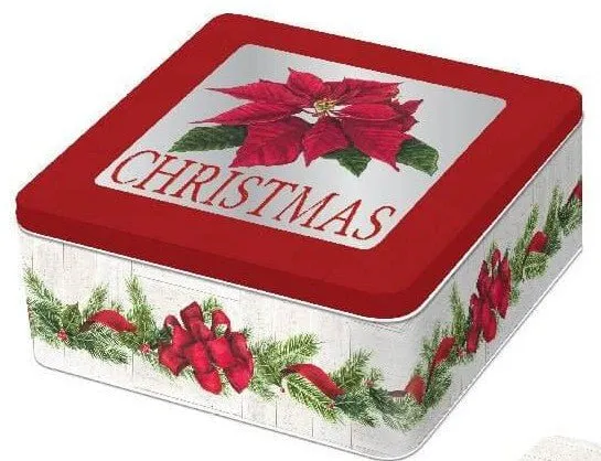 7" Christmas Tin Boxes with PVC Window