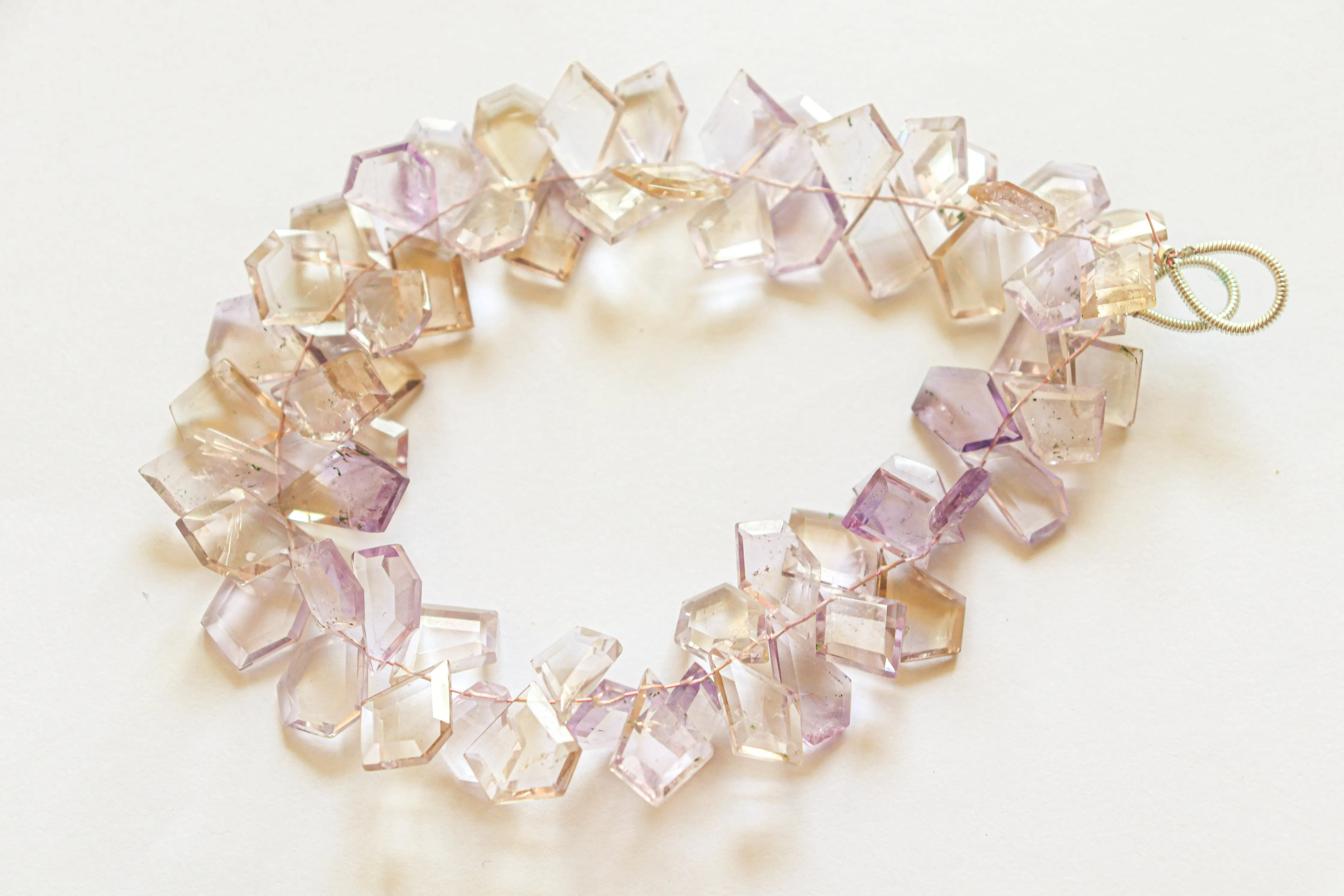 Ametrine gemstone slice cut beads