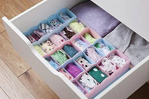 Angel Bear Socks Undergarments Storage Drawer Organiser Set of 8, (Colour May Vary)