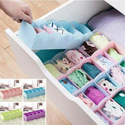 Angel Bear Socks Undergarments Storage Drawer Organiser Set of 8, (Colour May Vary)