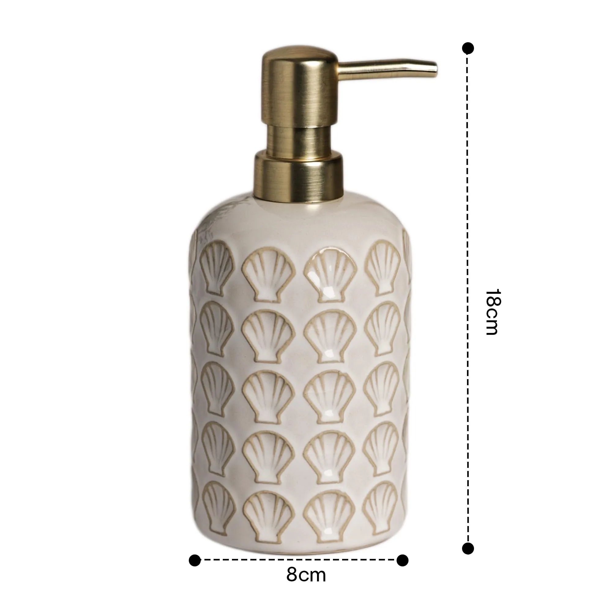 Anko Ceramic, Bamboo & Plastic Soap Dispenser | Rust-Proof, Leak-Proof, Moisture-Resistant | Matte Finish, Easy to Clean (White Shell)