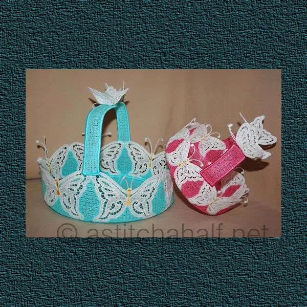 Butterfly Dreams Freestanding Lace Baskets