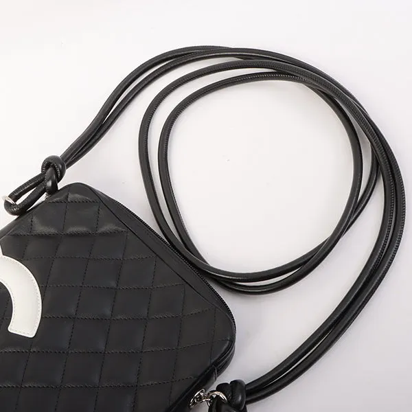 Chanel Around 2003 Made Cambon Shoulder Bag Black/White