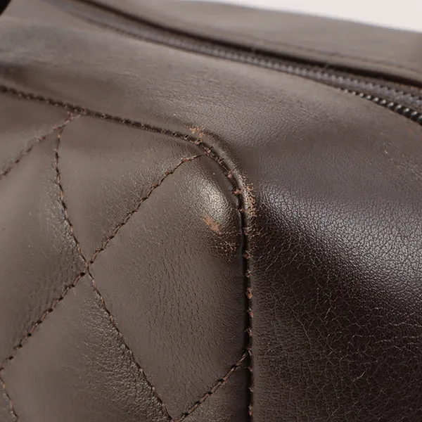 Chanel Around 2004 Made Cambon Boston Bag Dark Brown/Beige