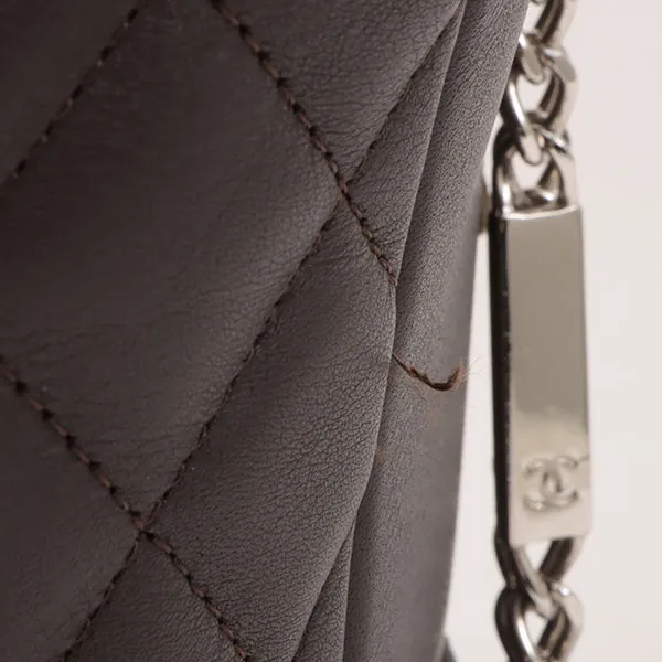 Chanel Around 2004 Made Cambon Boston Bag Dark Brown/Beige