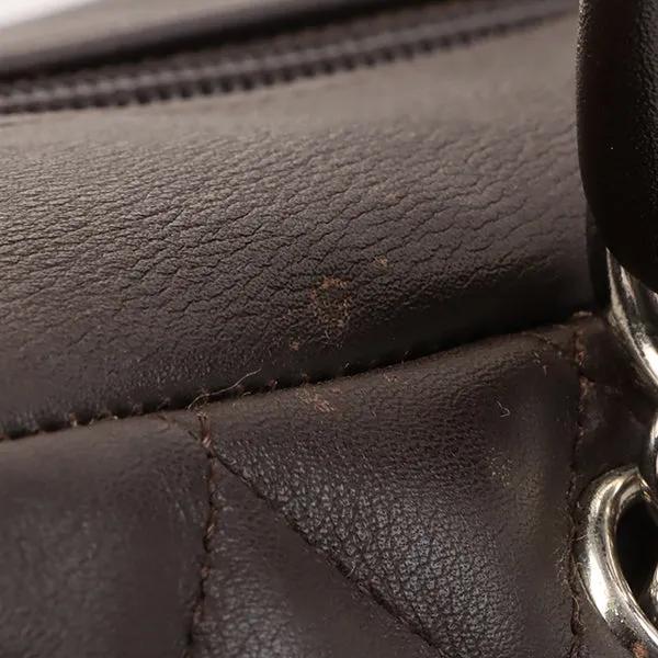 Chanel Around 2004 Made Cambon Boston Bag Dark Brown/Beige
