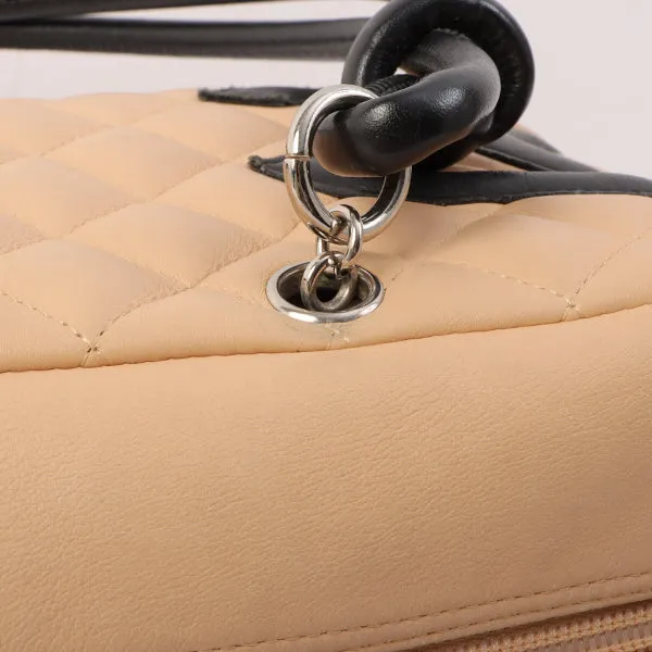 Chanel Around 2005 Made Cambon Shoulder Bag Beige/Black