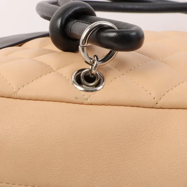 Chanel Around 2005 Made Cambon Shoulder Bag Beige/Black
