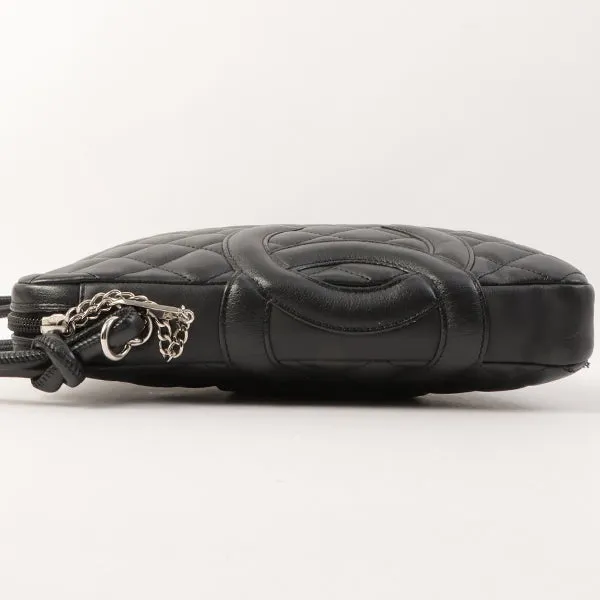 Chanel Around 2005 Made Cambon Shoulder Bag Black
