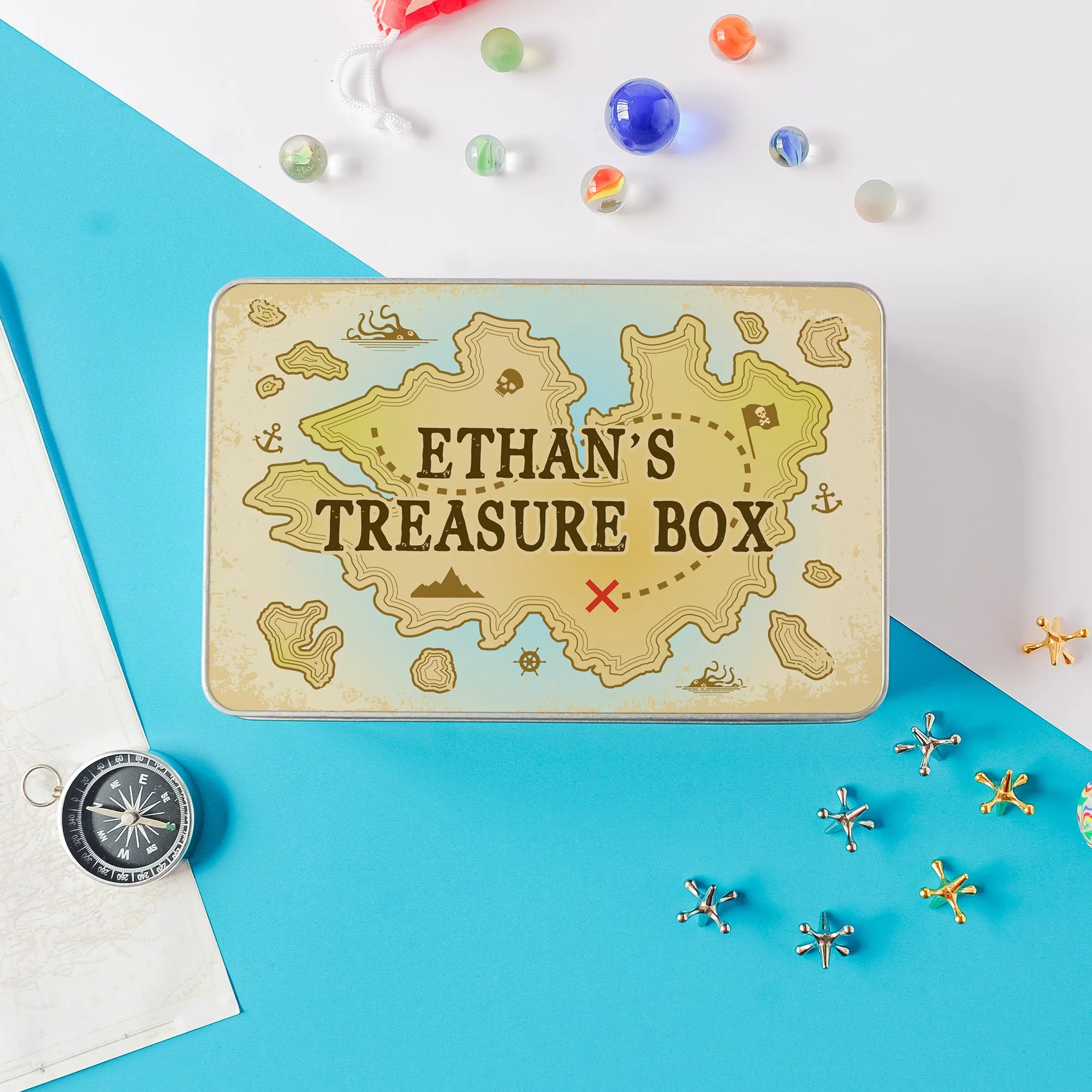 Children's Personalised 'Treasure Box' Storage Tin