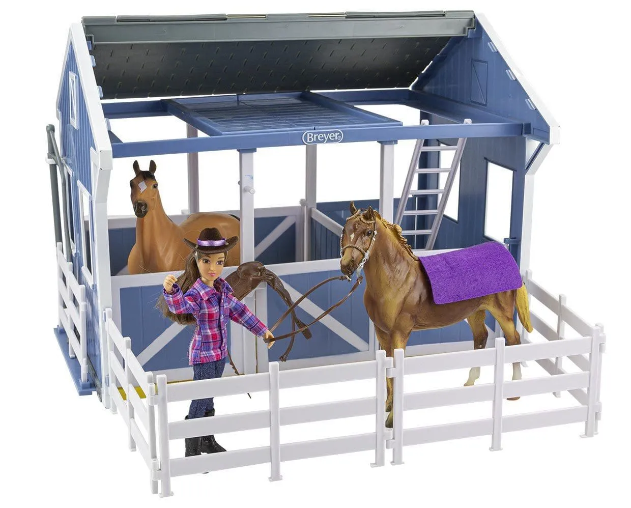Deluxe Country Stable with Horse & Wash Stall