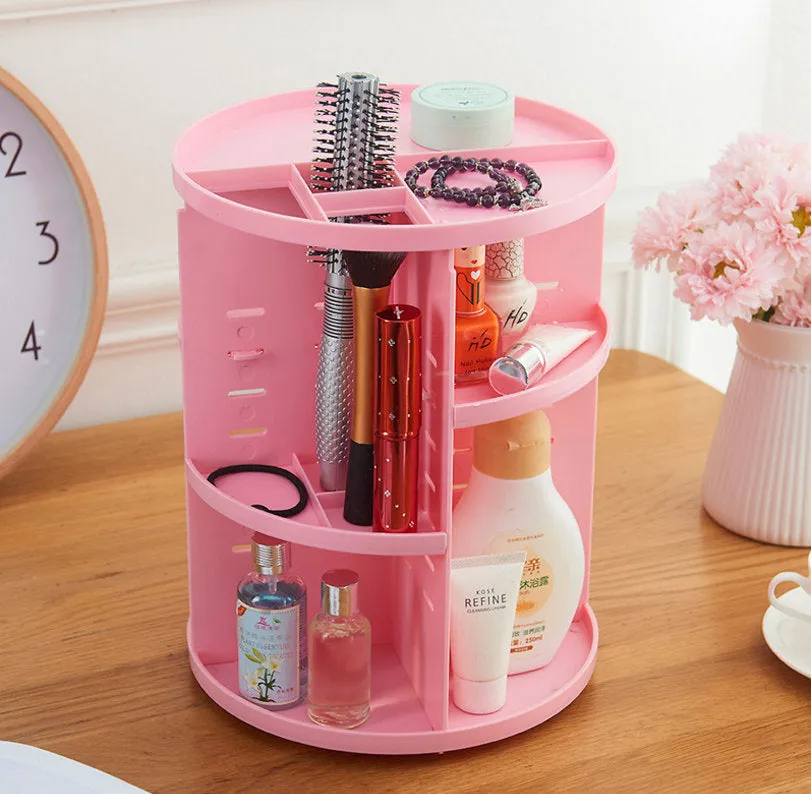 Desktop Makeup Organizer, Spinning Rotating Cosmetic Storage Box, Jewelry Drawer Container, Makeup Vanity, Toiletry Bathroom Storage