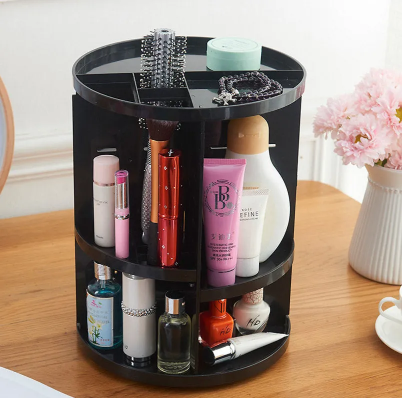 Desktop Makeup Organizer, Spinning Rotating Cosmetic Storage Box, Jewelry Drawer Container, Makeup Vanity, Toiletry Bathroom Storage