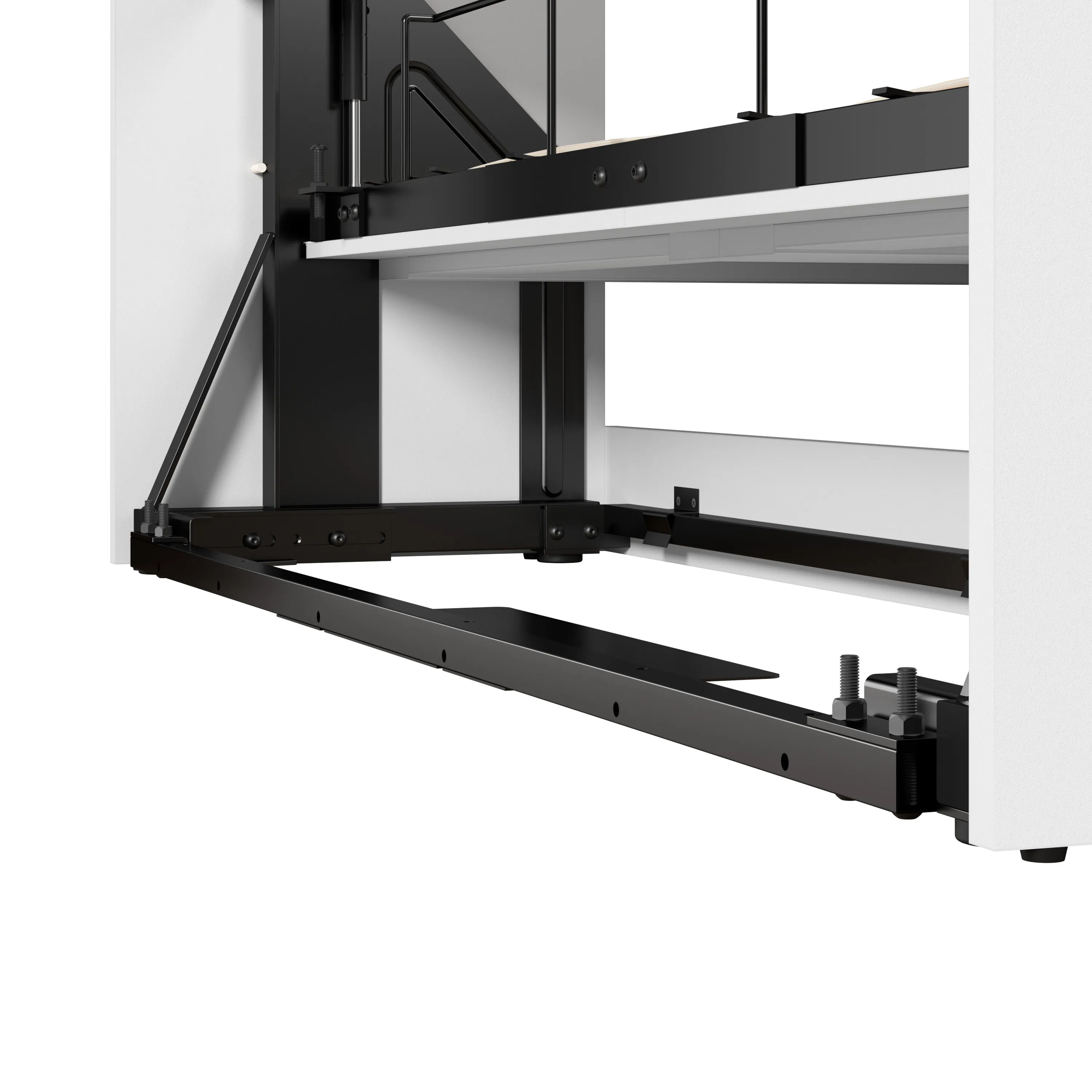 Edge Full Murphy Wall Bed and Closet Organizers with Drawers in White