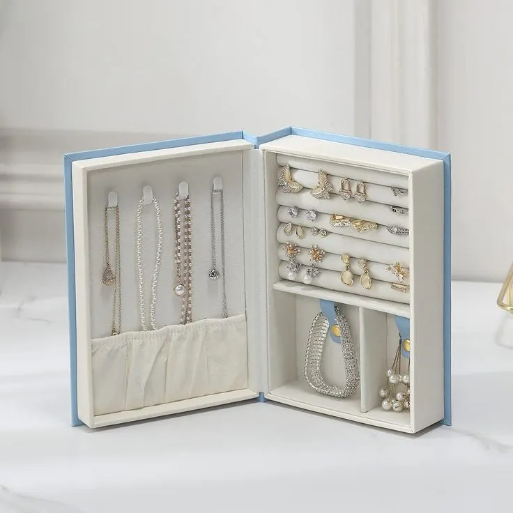 FAUX BOOK SHAPED JEWELRY BOX WITH MAGNETIC LOCK
