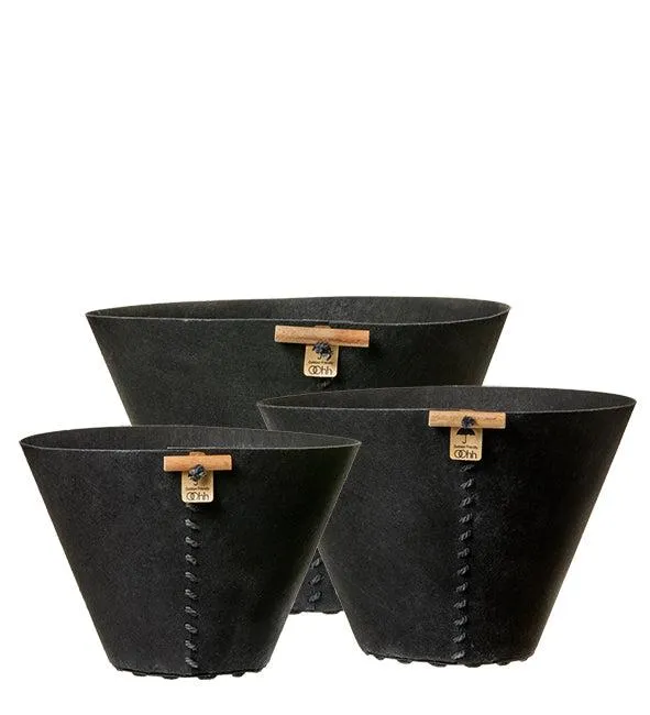 Grey Eco-Felt Buckets (Set of 3)