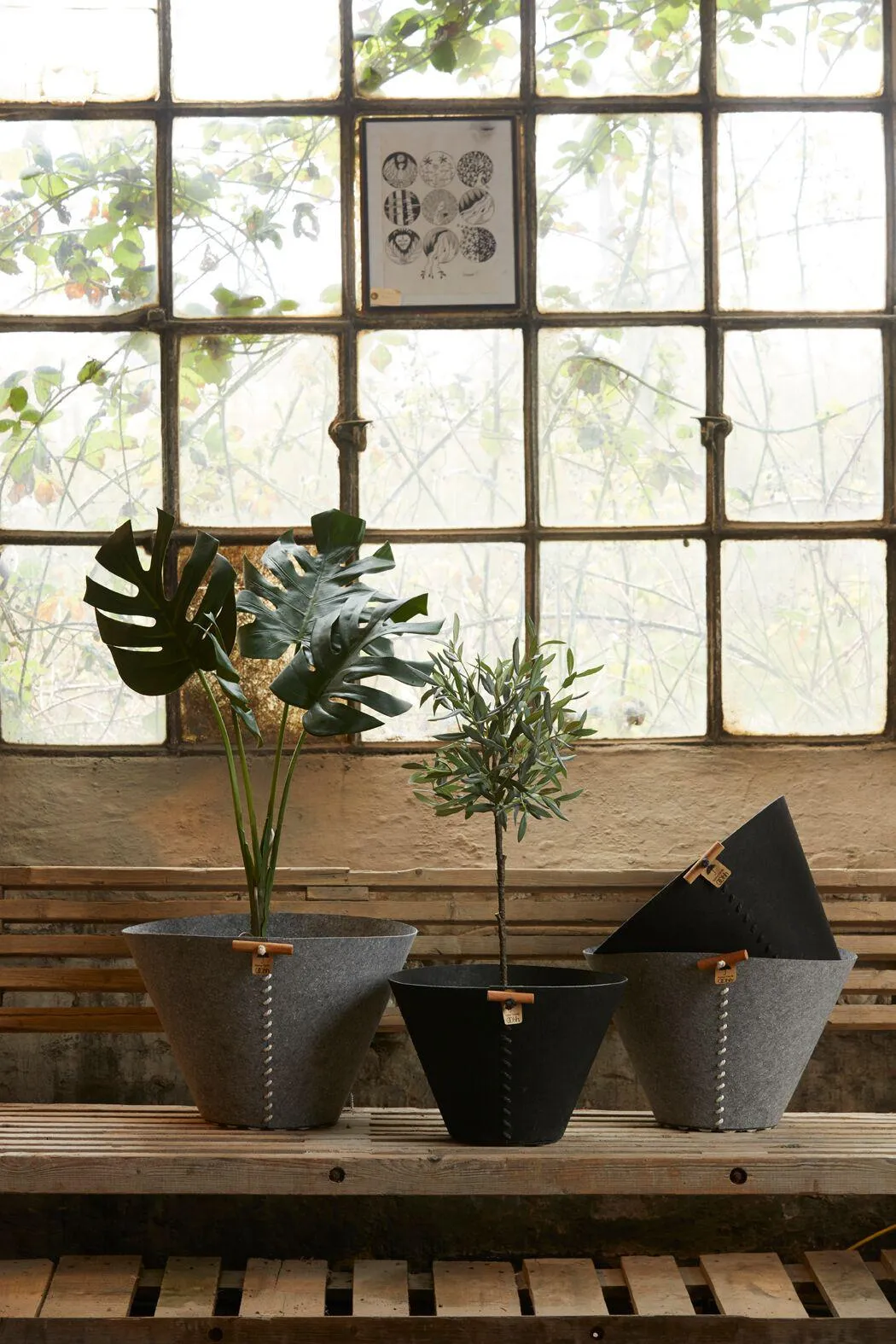 Grey Eco-Felt Buckets (Set of 3)