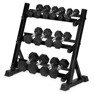 Ignite by SPRI 3 Tier Hand Weight Rack - Black