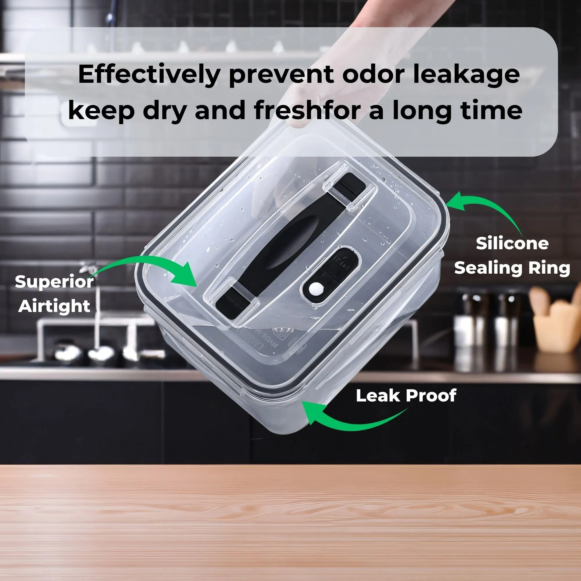 Kuber Industries 30 Pcs Food Containers | Storage Box for Fridge | Vegetable Fruit Boxes | Refrigerator Storage Box | Containers With Lid | Handheld Strainer Basket | HXP00742 | Transparent|Pack of 6