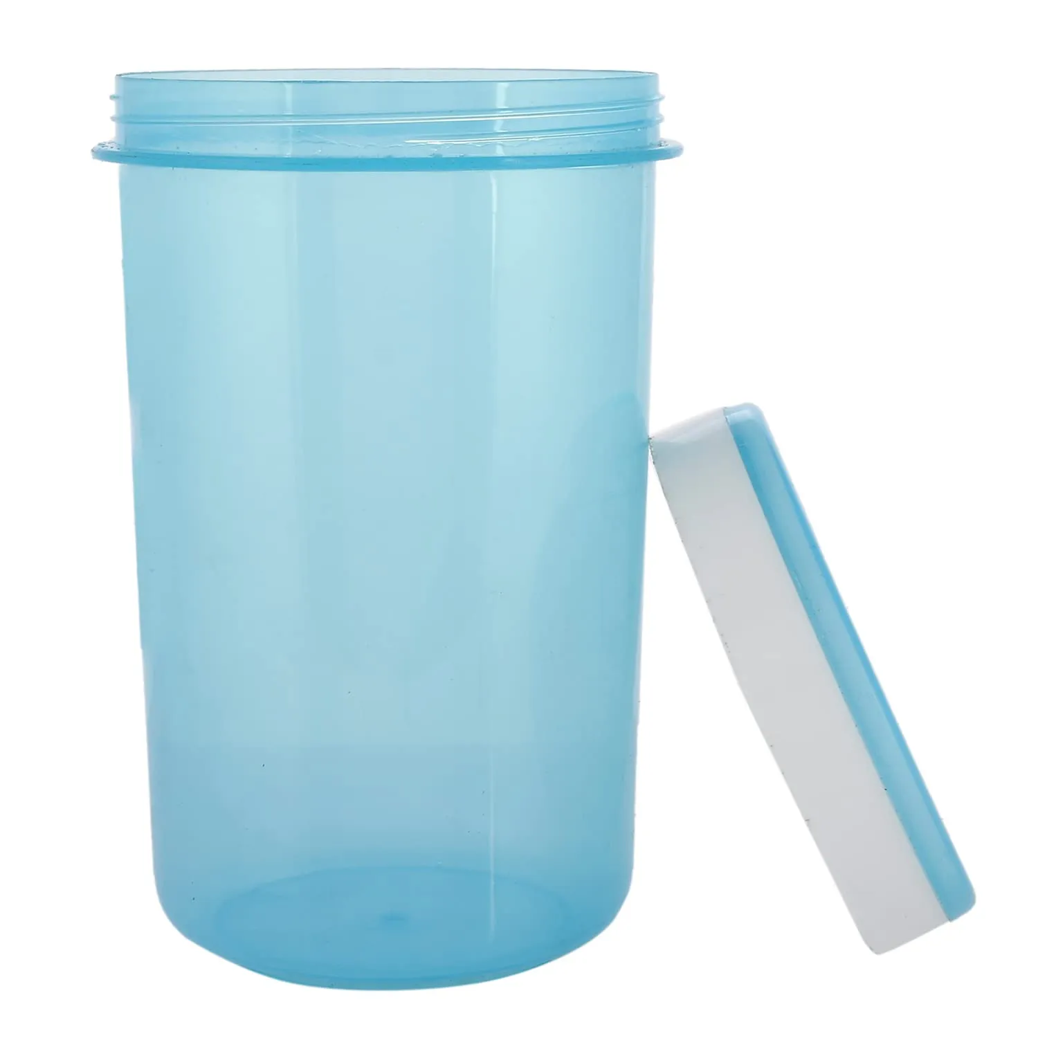 Kuber Industries Containers Set for Kitchen|BPA-Free Plastic 500 ML Storage Containers Set With Spoon for Kitchen|Pack of 9 (Sky Blue)