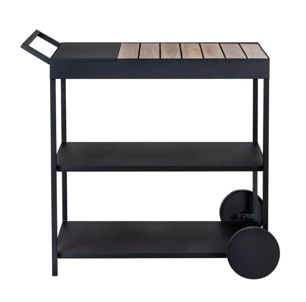 Miro 3 Tier Kitchen Trolley Matte Black