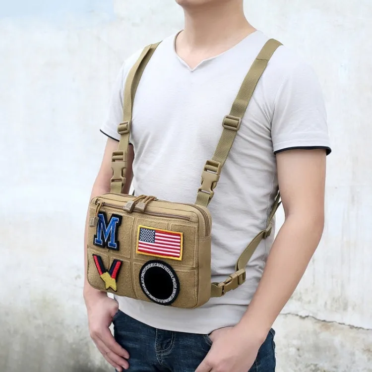 Multi-functional Chest Bag for Outdoor Sports Portable Storage Backpack(Tan)