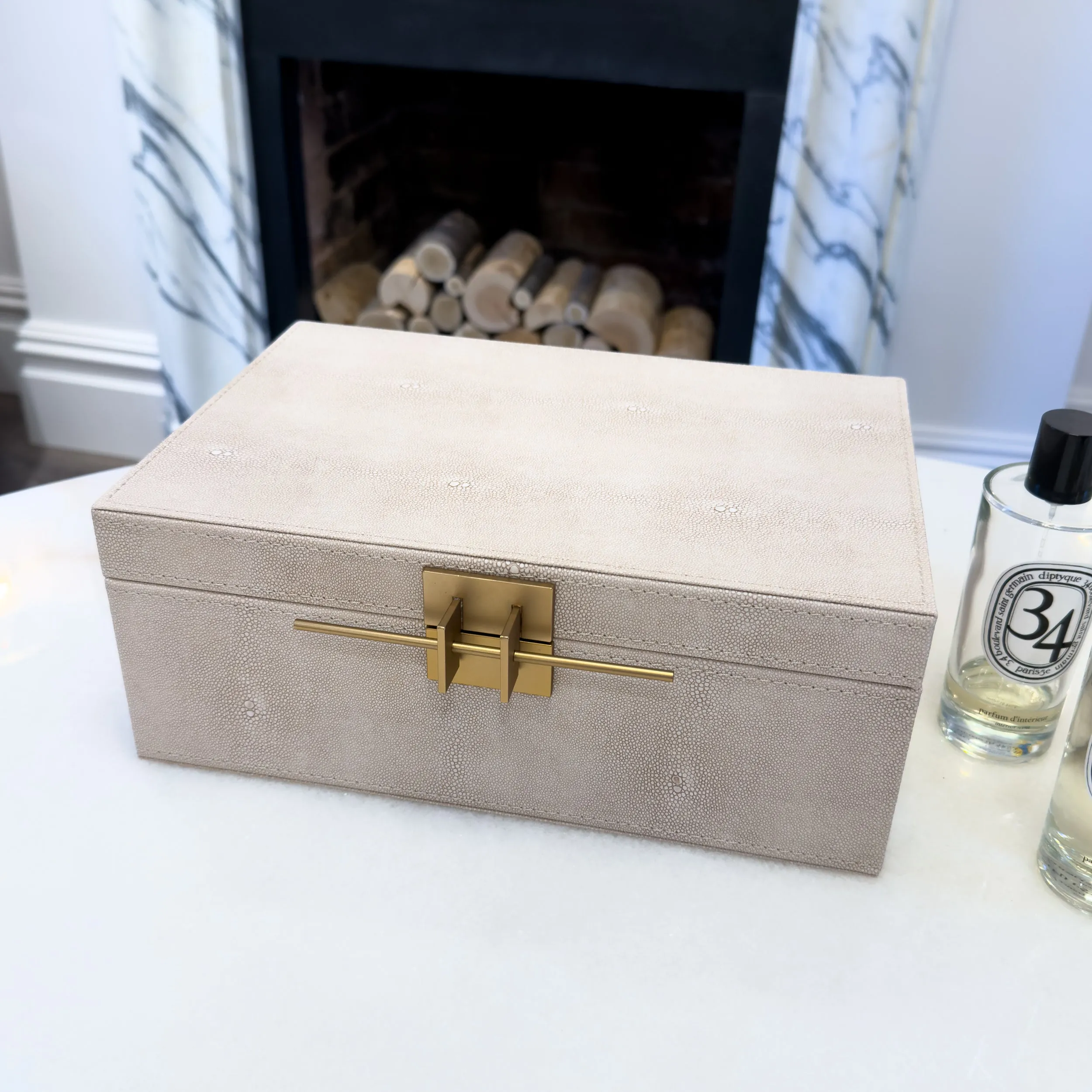 Opus Ivory Faux Leather Storage Boxes – Set of 2