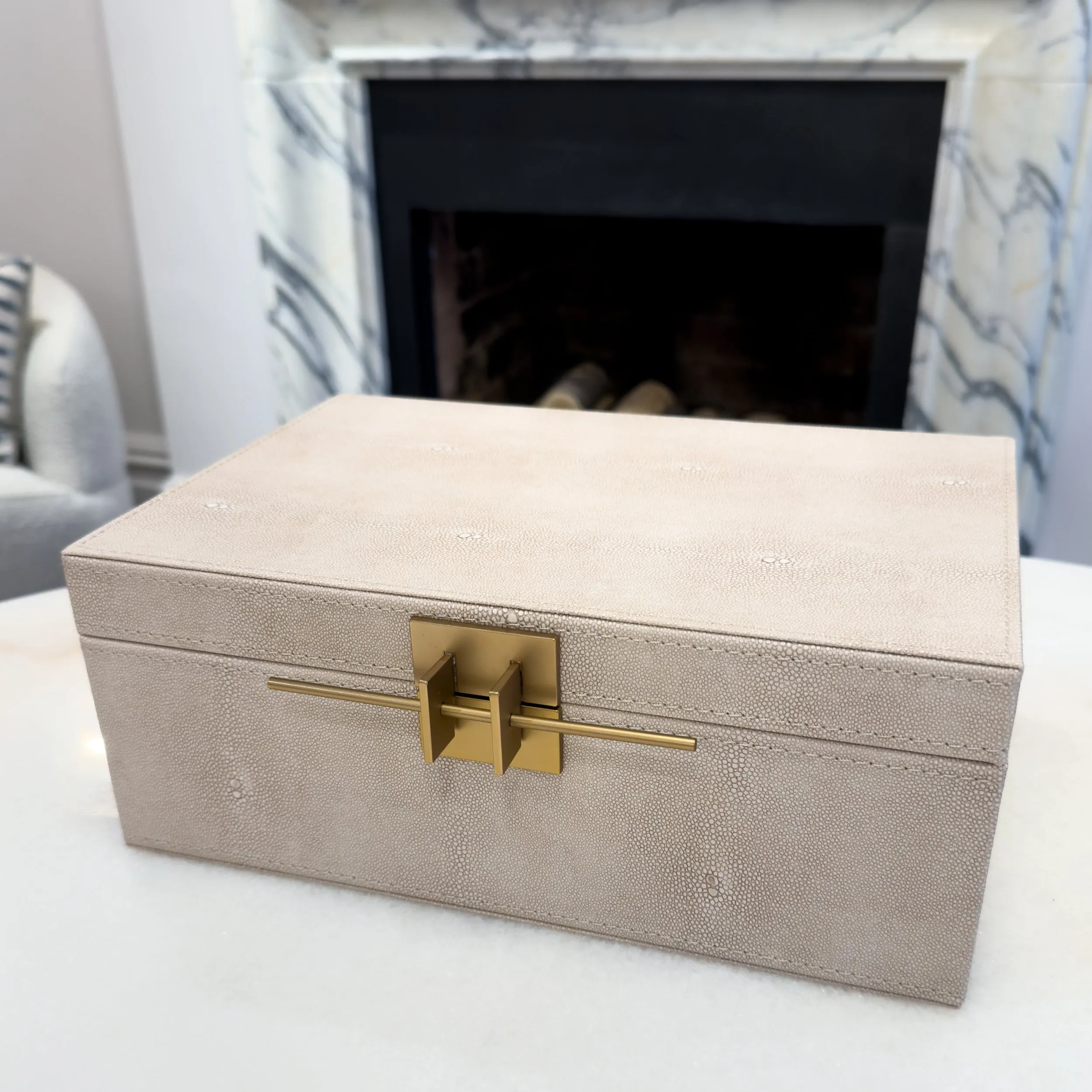 Opus Ivory Faux Leather Storage Boxes – Set of 2