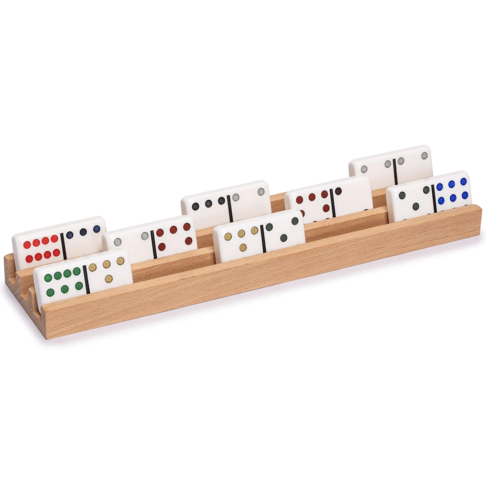 Premium Beechwood Domino Racks/Trays - Set of 4