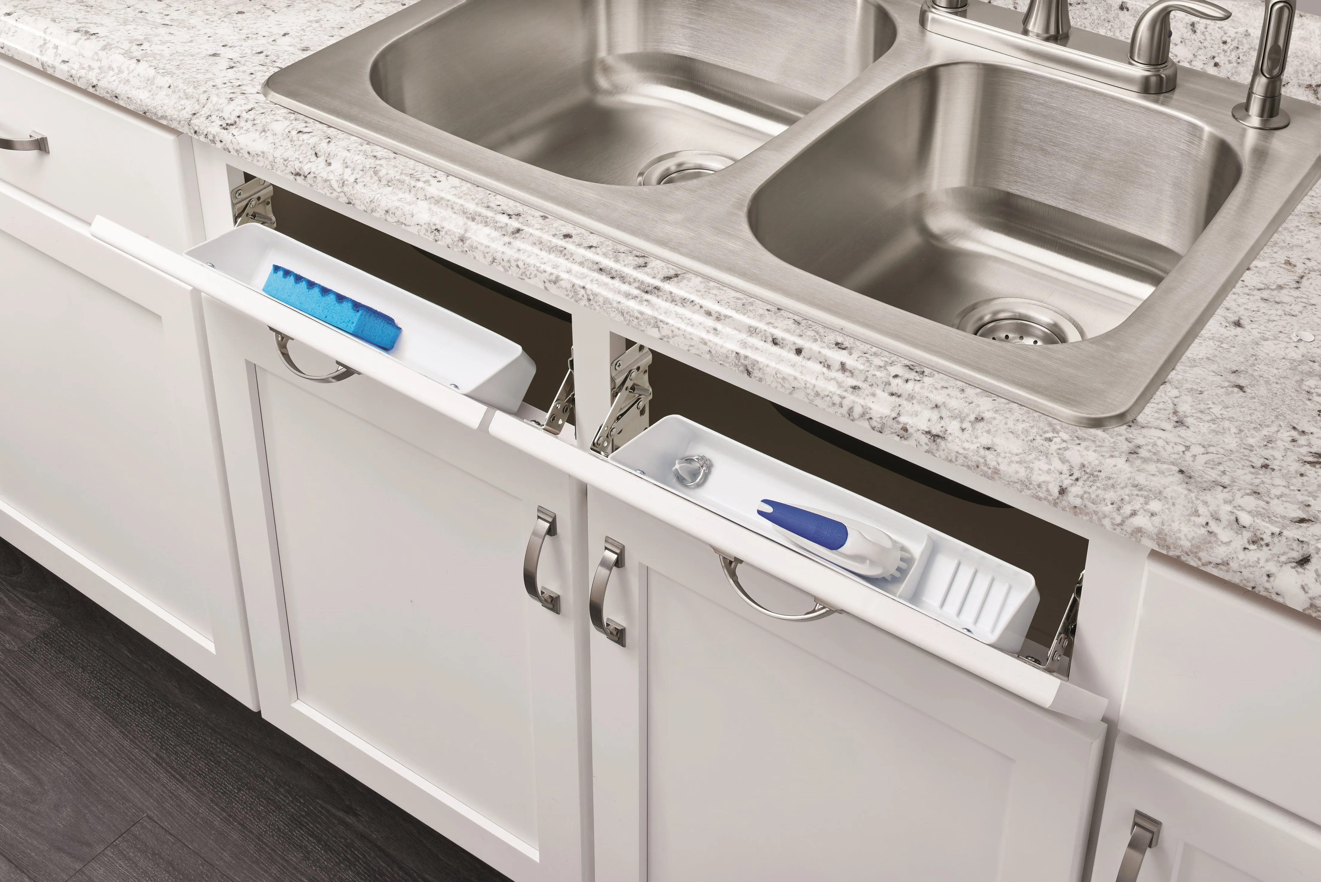 Rev-A-Shelf 14 in White Polymer Tip-Out Accessory Trays 6572-14-11-52