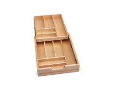 Rev-A-Shelf Wood Tiered DBL Cutlery Org W.SC 18" FL - H Slide 4WTCD-419HFLSC-1