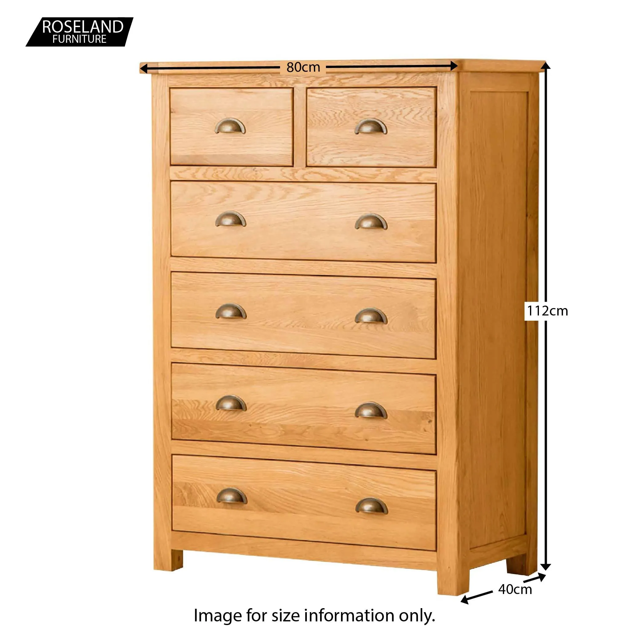 Roseland Oak 2 Over 4 Drawer Chest