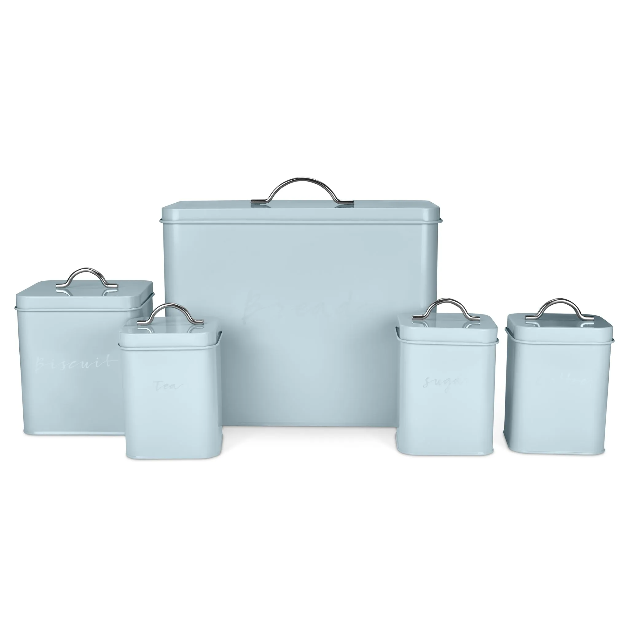 Set of 5 Kitchen Storage Canisters - Blue Luxe