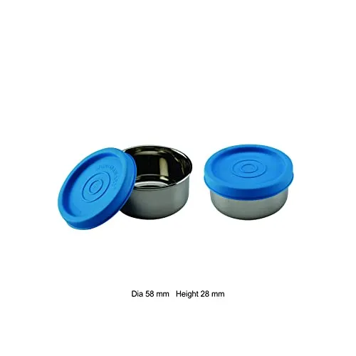 Signoraware Nano Round Steel Small, Set of 2, 50ml 50ml, Violet (Stainless Steel)