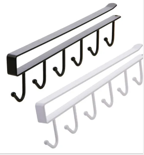 Under Cabinet Hanger 6 Hooks - Black