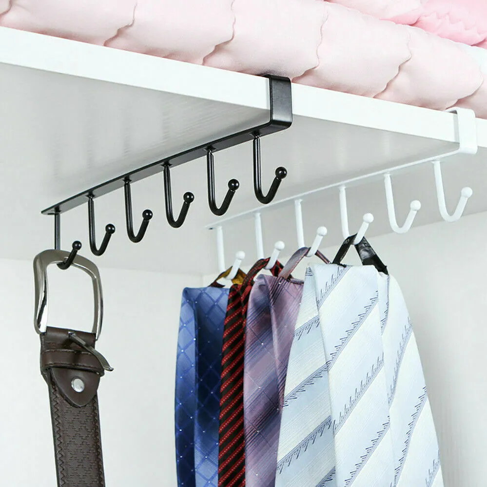 Under Cabinet Hanger 6 Hooks - White