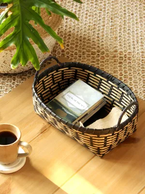 Vetas Cane Basket (Black/Natural)