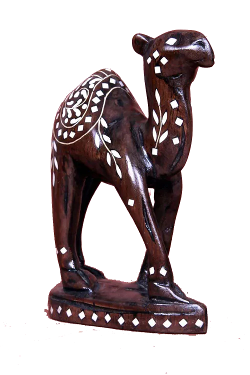 White Inlay Wooden Camel